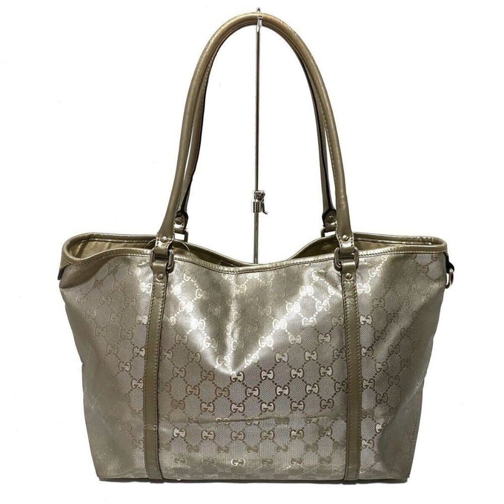 Auth Gucci Imprime Silver Leather Pvc #48008G20B - Picture 3 of 9